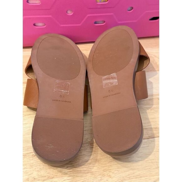 Madewell The Louisa Crisscross Sandals in English Saddle brown sz 8.5 - Picture 7 of 8